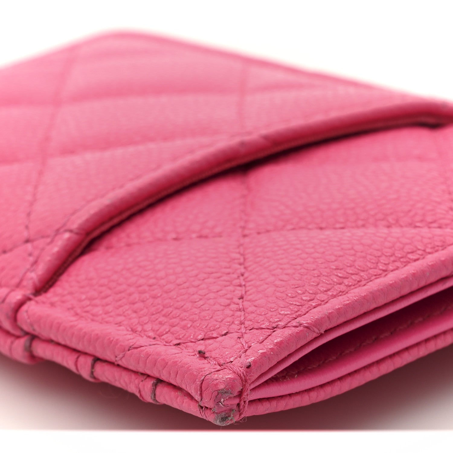 Chanel Caviar Quilted Vertical Card Holder Pink 10 of 11