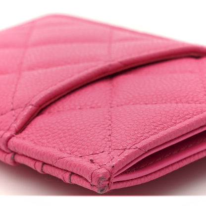Chanel Caviar Quilted Vertical Card Holder Pink 10 of 11