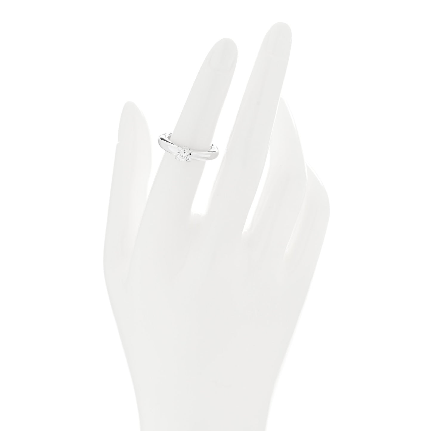 18K White Gold Diamond .33ct Louis Cartier Engagement Ring 51 5.75