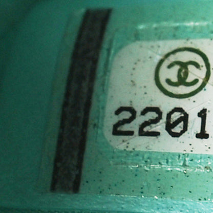 Chanel Patent Quilted Cosmetic Pouch Light Green 7 of 9