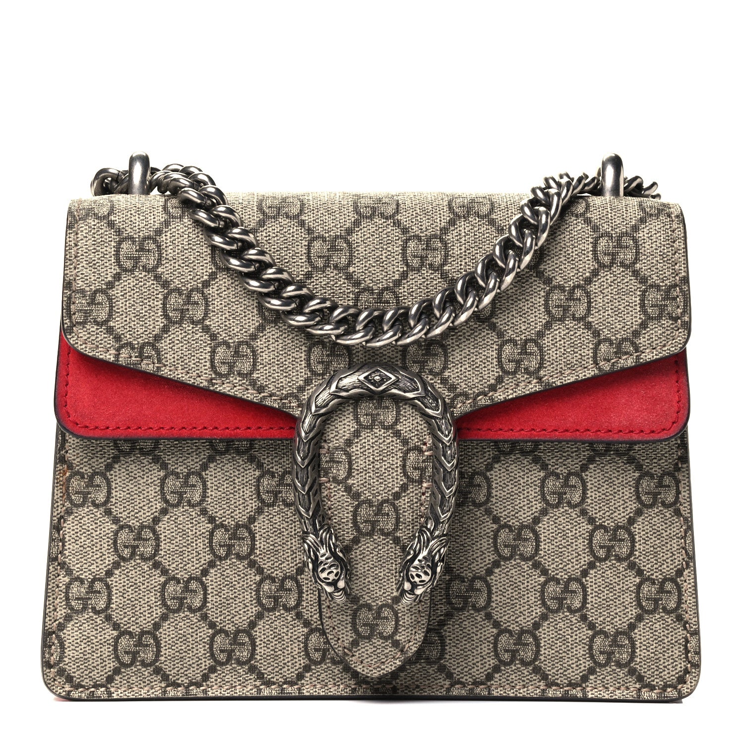 Gucci GG Supreme Monogram Mini Dionysus Shoulder Bag Hibiscus Red 1 of 4