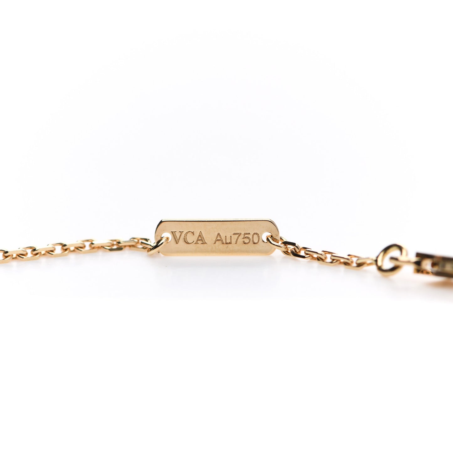 18K Yellow Gold Guilloche Vintage Alhambra Pendant Necklace