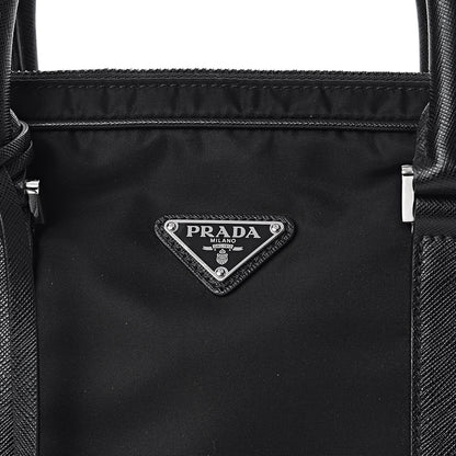Prada Tessuto Nylon Saffiano Metal Triangle Logo Work Bag Black 10 of 10