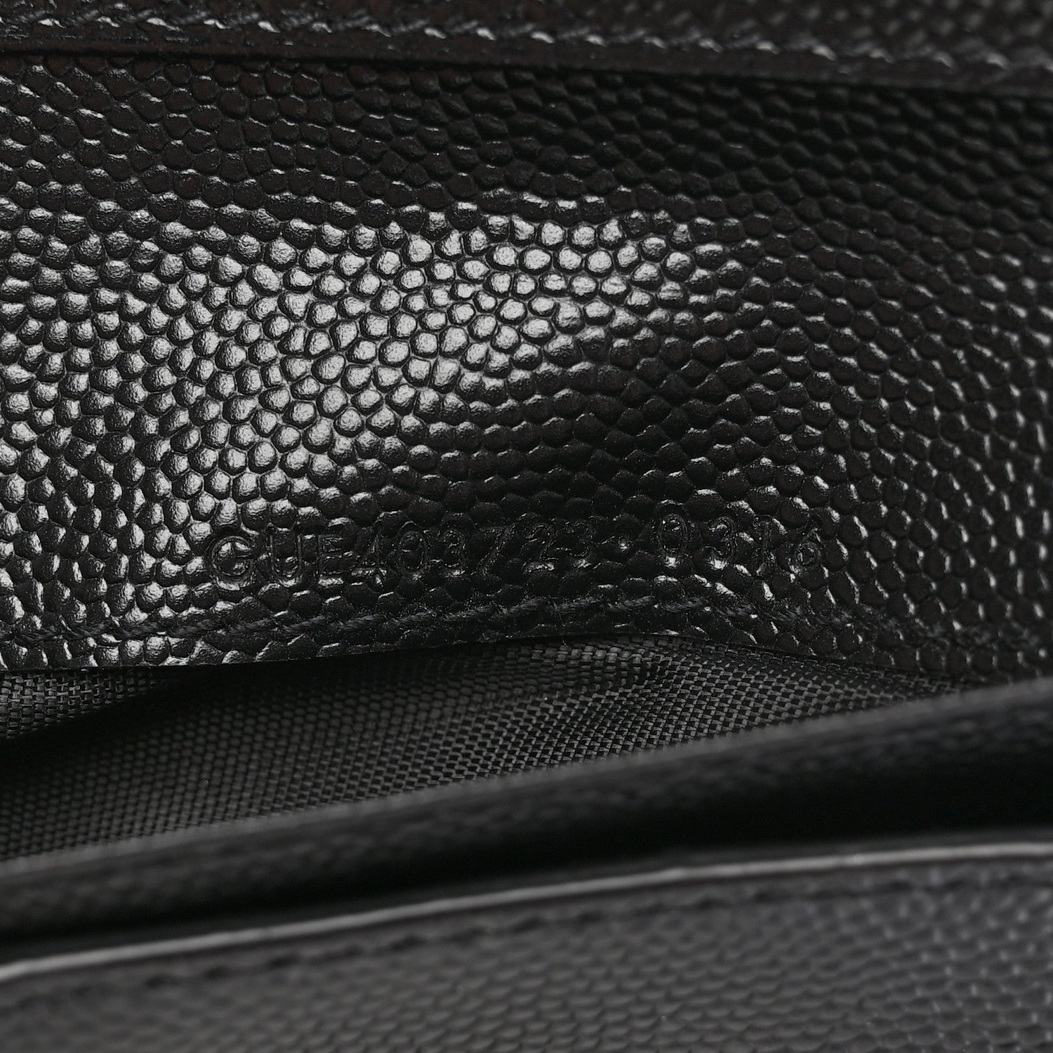 Saint Laurent Grain De Poudre Matelasse Chevron Monogram Compact Zip Around Wallet Black 8 of 10