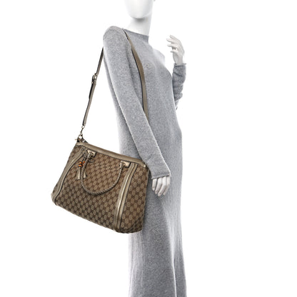 Gucci I Monogram Cellarius Calfskin Large Bella Top Handle Bag Gold 2 of 9