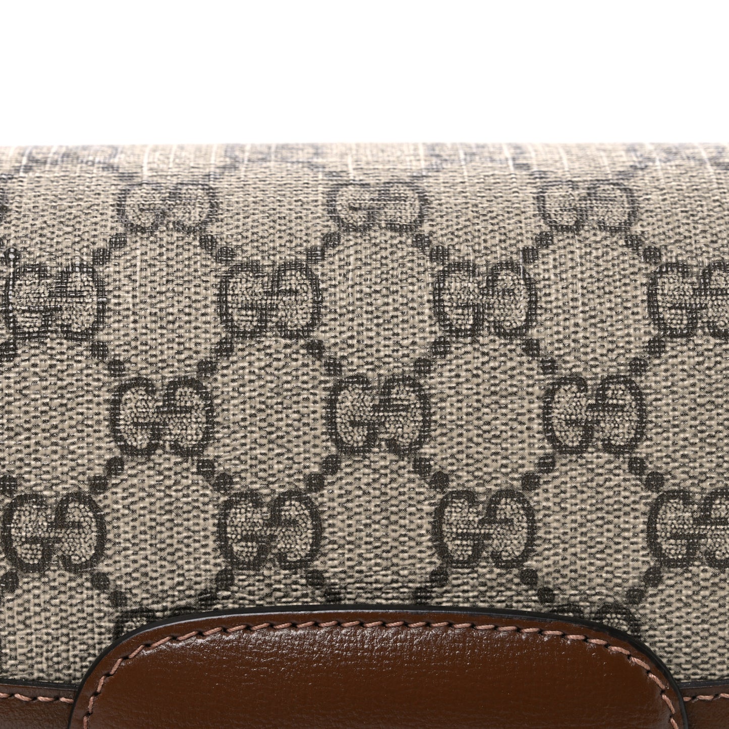 GG Supreme Monogram Horsebit 1955 Shoulder Bag Beige Brown Sugar