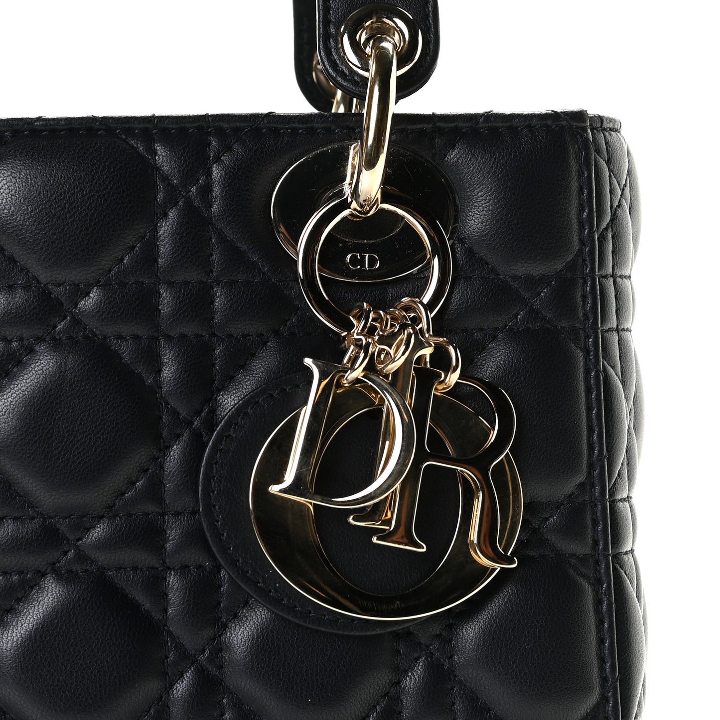 Lambskin Cannage Small Lucky Badges My Lady Dior Navy