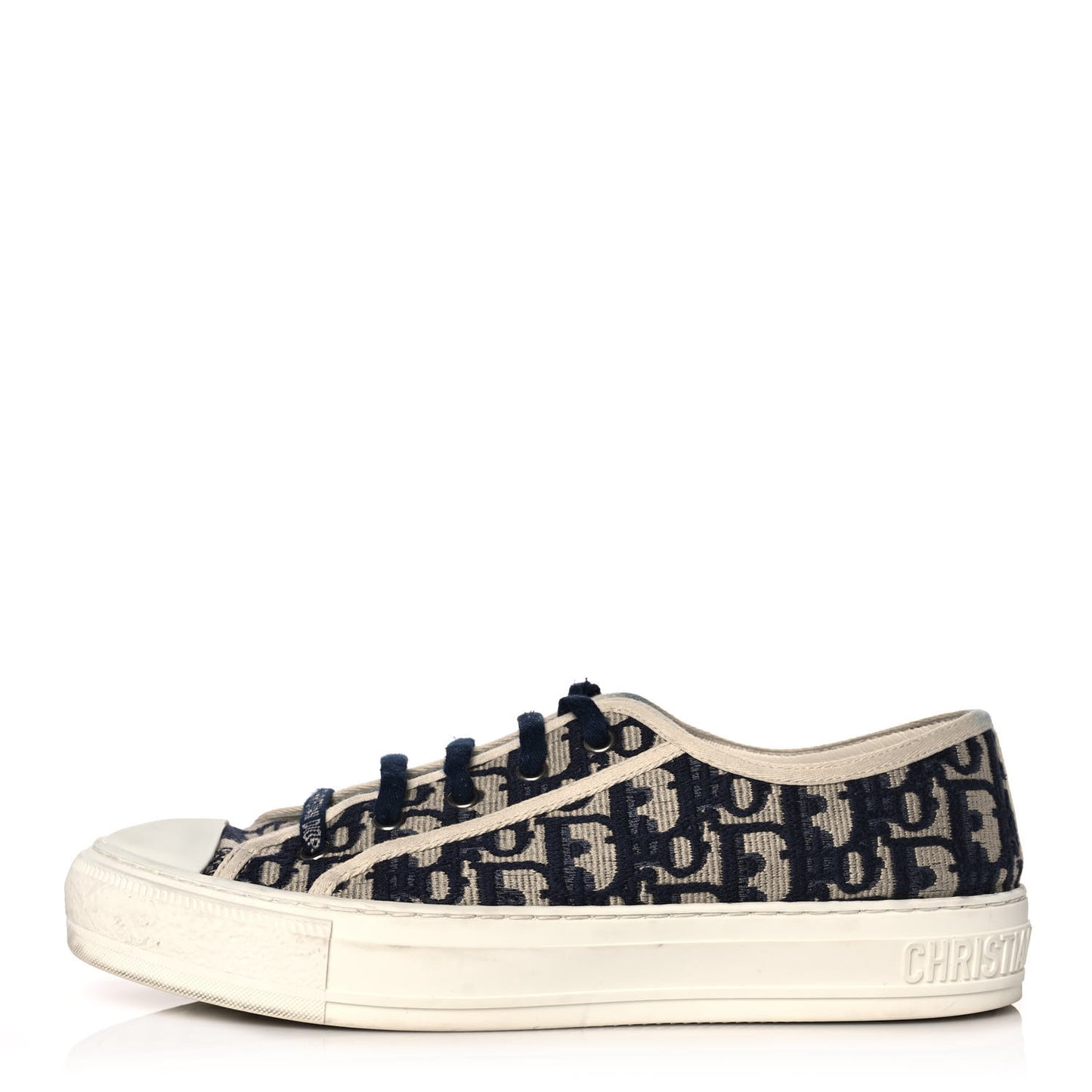 Canvas Oblique Walk'N'Dior Low Top Sneakers 39 Deep Blue