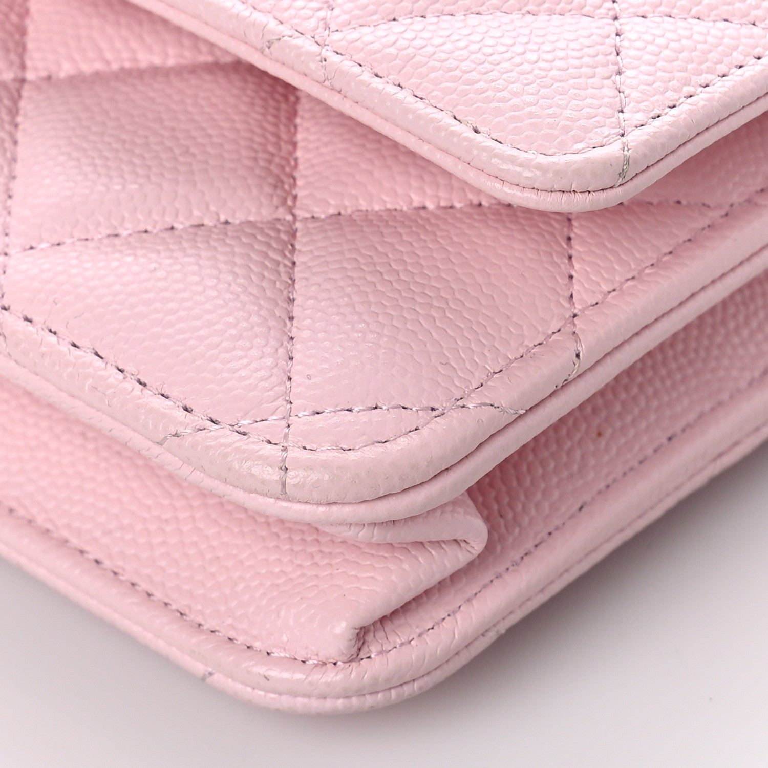 Chanel Caviar Quilted Wallet on Chain WOC Light Pink 9 of 10