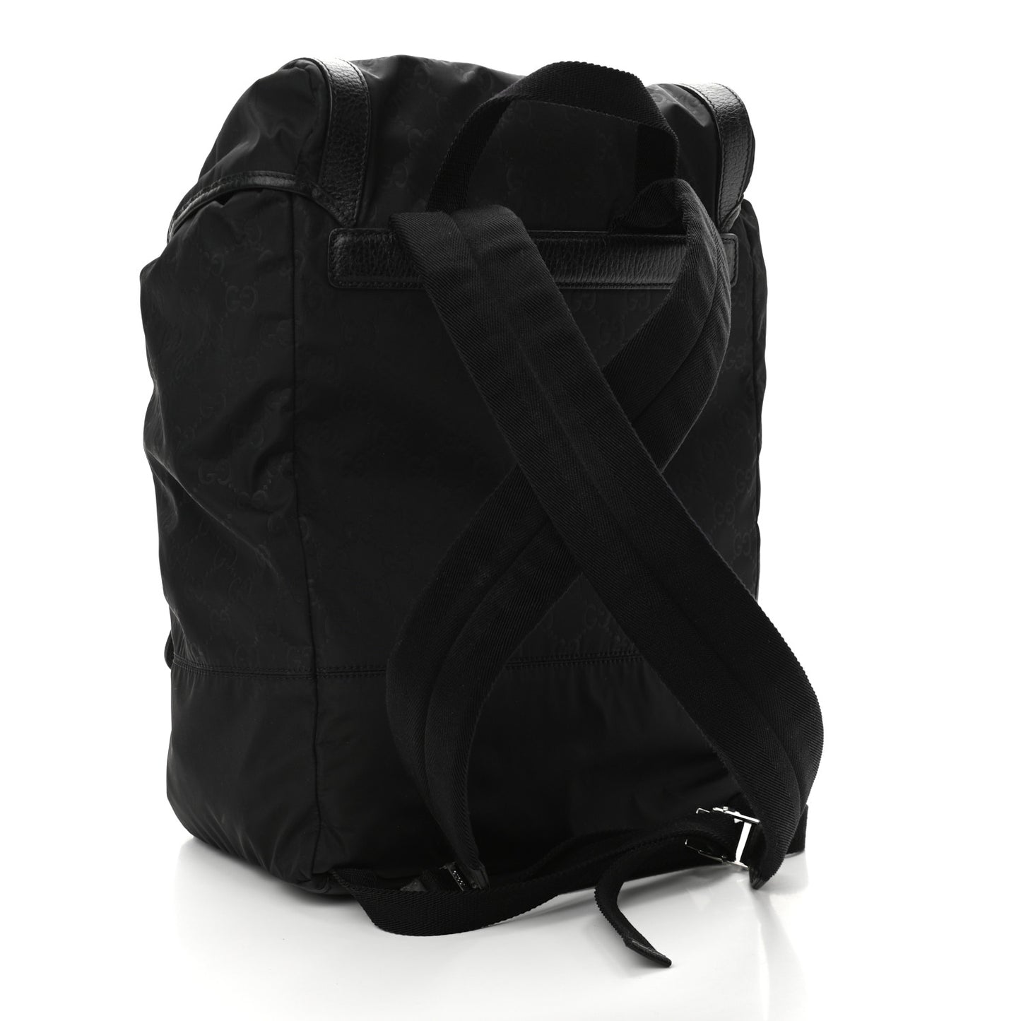 Nylon Monogram Medium Light Double Buckle Backpack Black