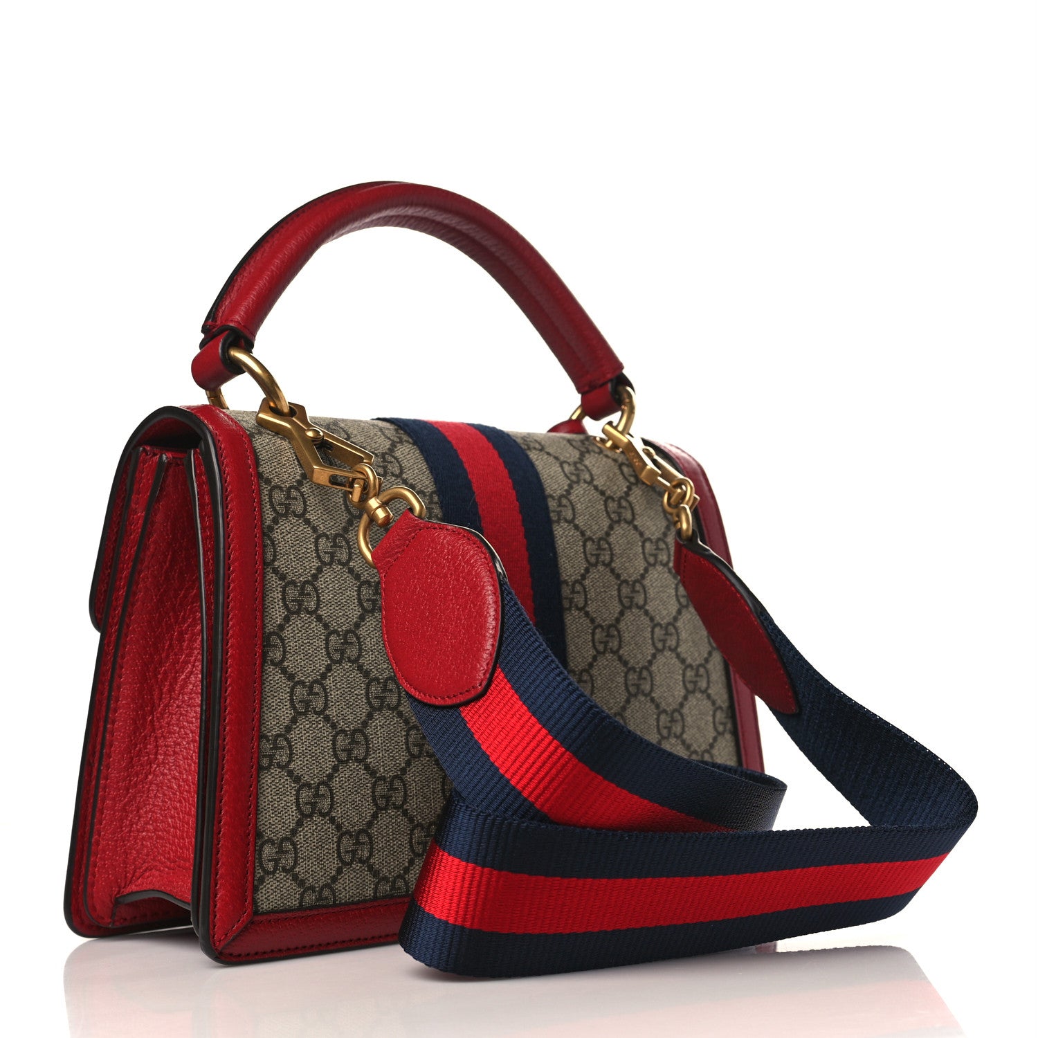 Gucci GG Supreme Monogram Small Queen Margaret Top Handle Bag Red 3 of 10