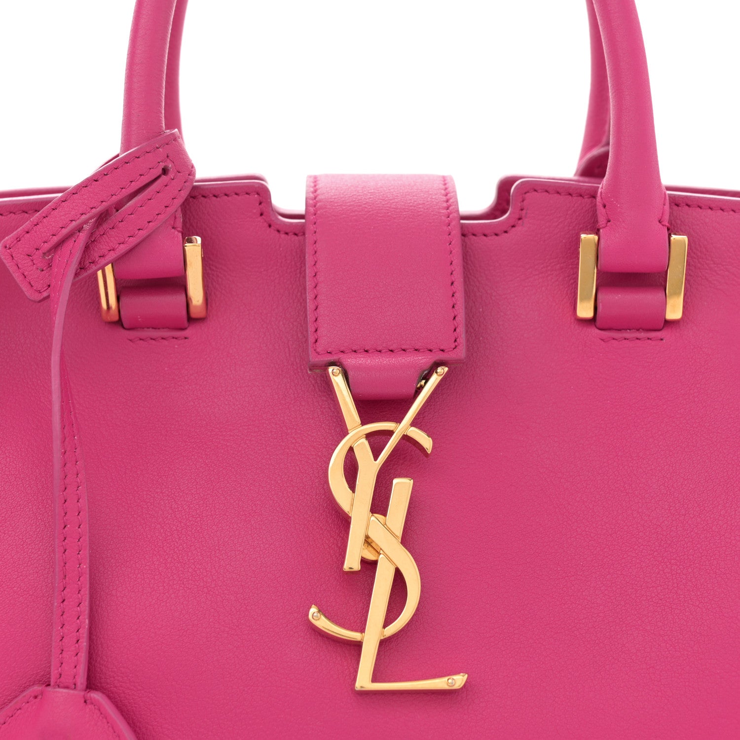 Saint Laurent Calfskin Small Monogram Cabas Fuchsia 8 of 15