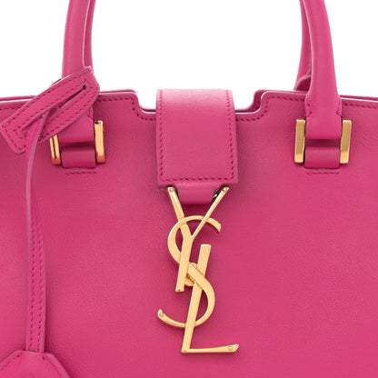 Saint Laurent Calfskin Small Monogram Cabas Fuchsia 8 of 15