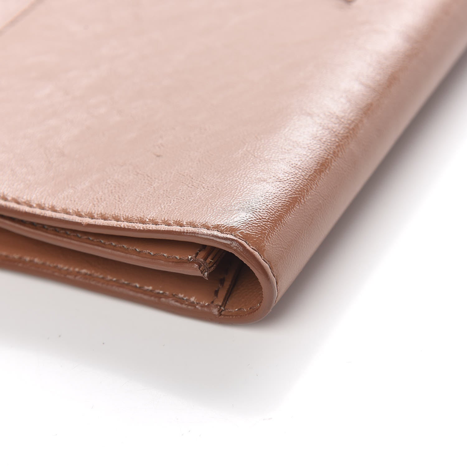 Saint Laurent Textured Patent Calfskin Large Belle De Jour Clutch Nude 10 of 12