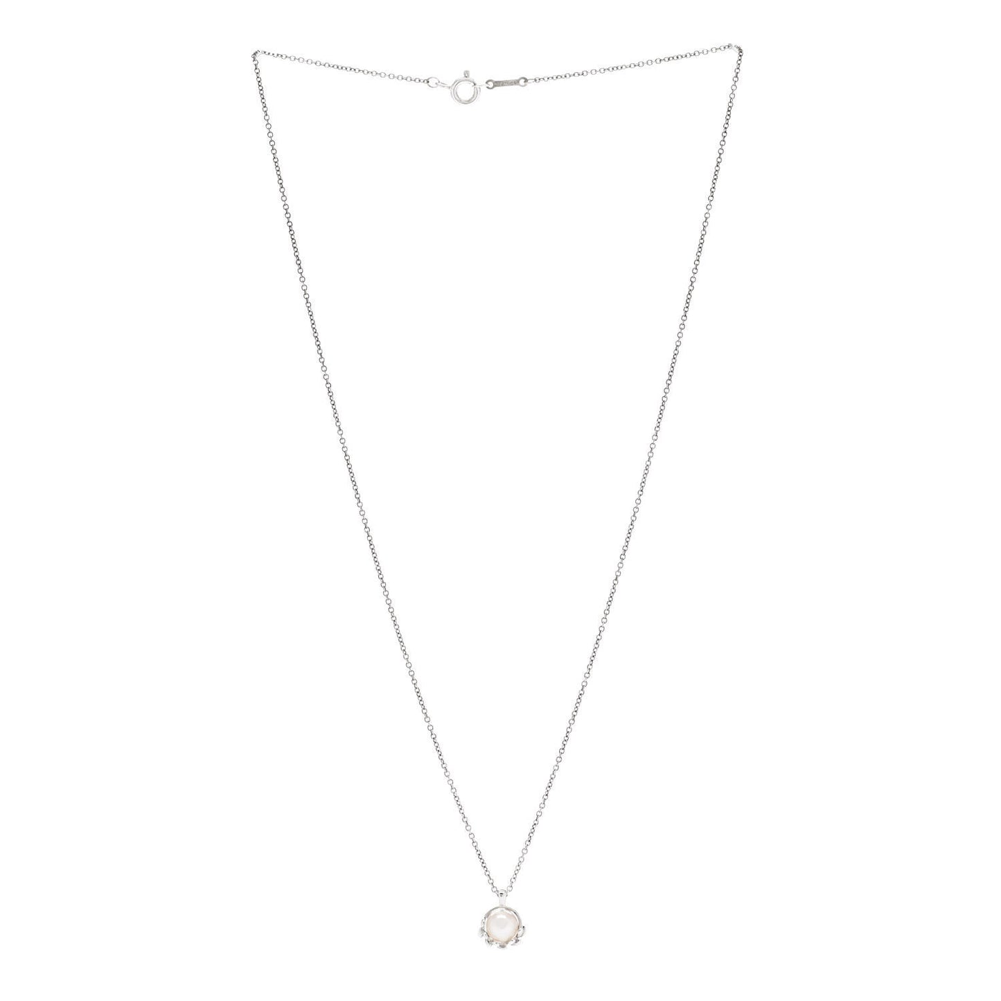 Sterling Silver Pearl Paloma Picasso Olive Leaf Pendant Necklace
