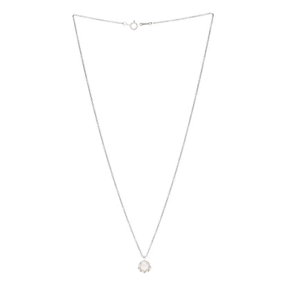 Tiffany Sterling Silver Pearl Paloma Picasso Olive Leaf Pendant Necklace 3 of 5