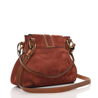Chloe Suede Studded Small Lexa Shoulder Bag Saffron Red 4 of 14