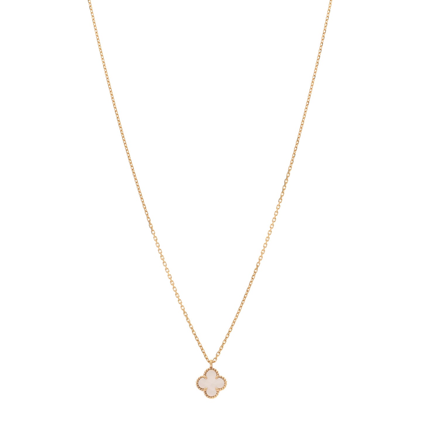 18K Yellow Gold Mother of Pearl Sweet Alhambra Pendant Necklace