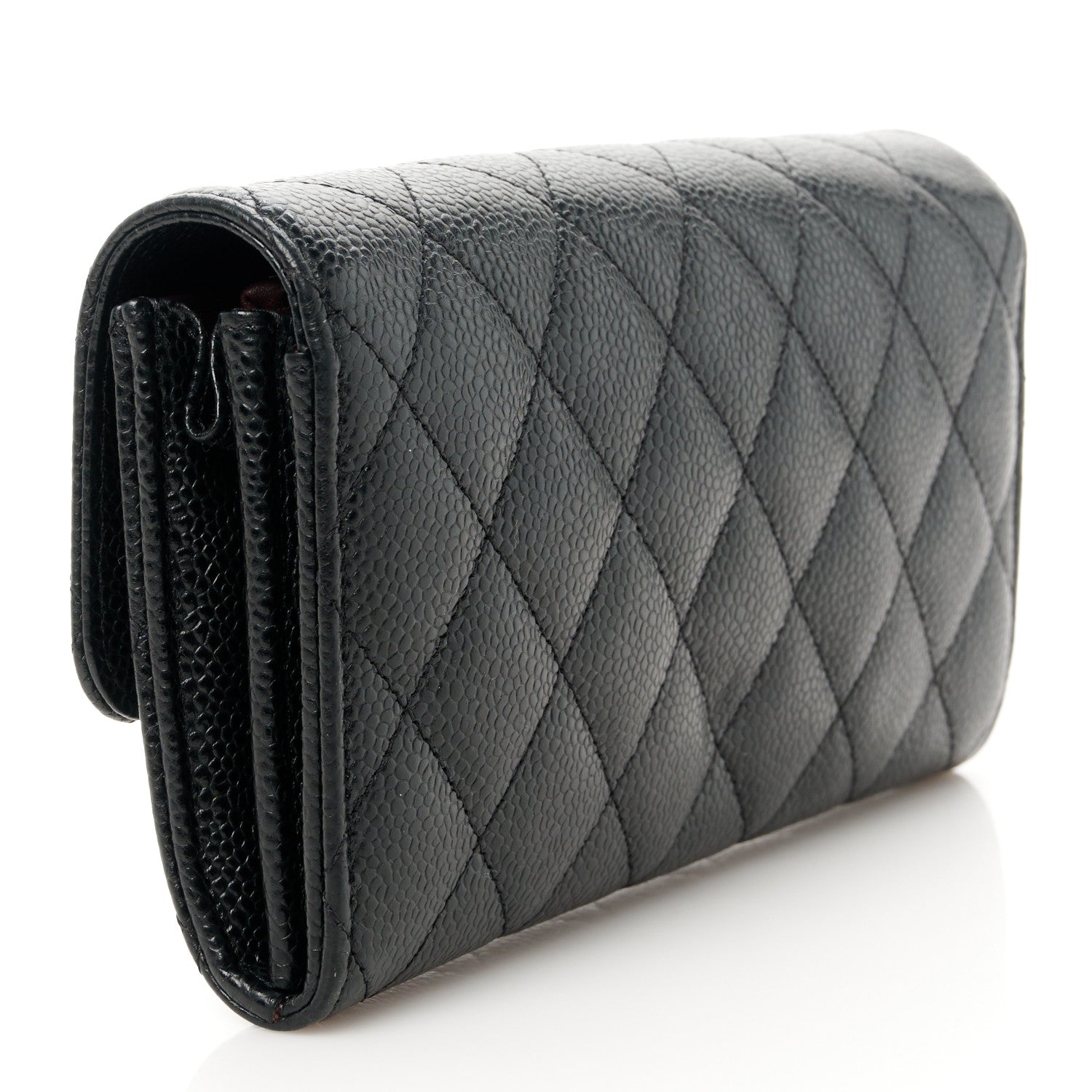 Chanel Caviar Quilted Long Flap Wallet Black 3 of 9