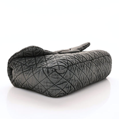 Chanel Denim Quilted Denimpression Flap Grey Black 4 of 9