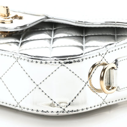 Chanel Mirror Calfskin Metallic Calfskin Quilted Hollywood Boulevard Mini Flap With Star Coin Purse Silver 11 of 12