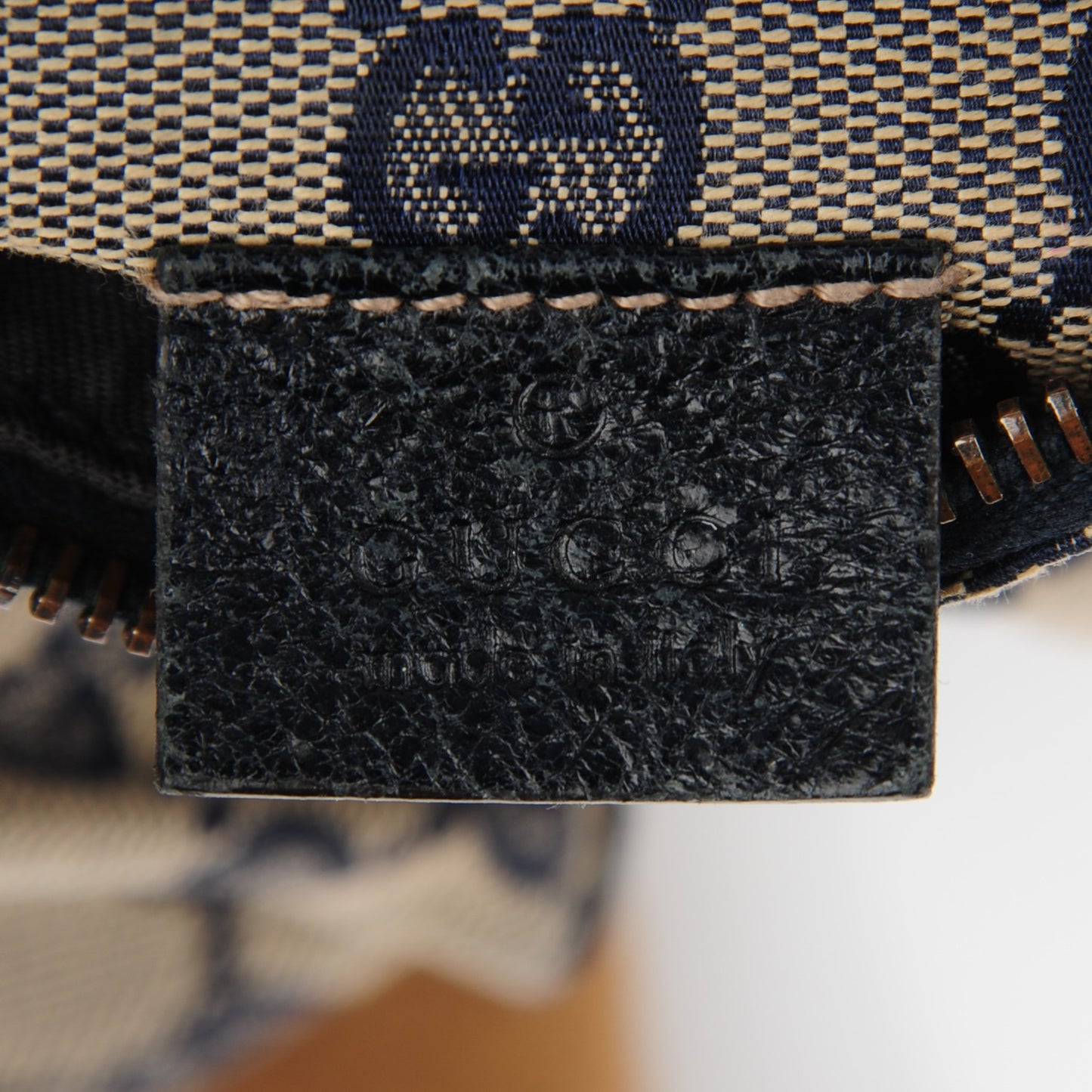 GG Monogram Web Double Pocket Belt Bag Navy