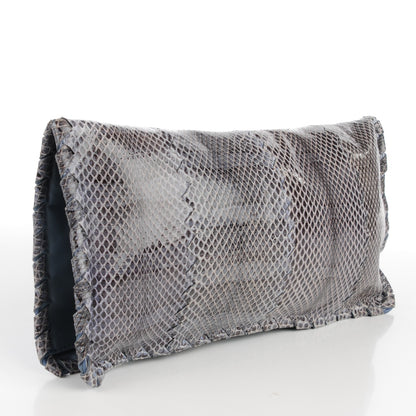 Bottega Veneta Glazed Ayers Livrea Intrecciato Turnlock Clutch Light Blue 3 of 9