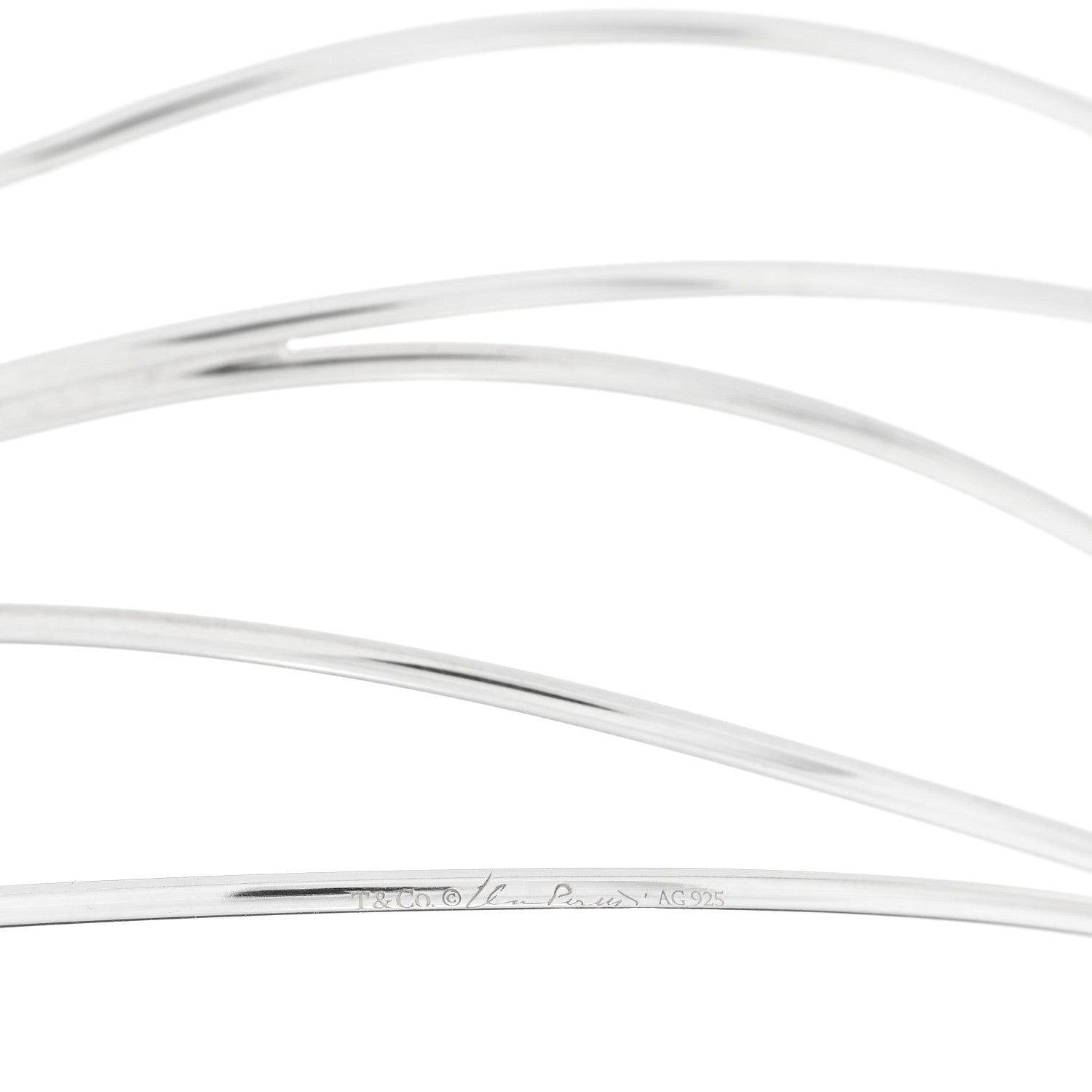 Tiffany Sterling Silver Elsa Peretti Five Row Wave Bracelet 3 of 3