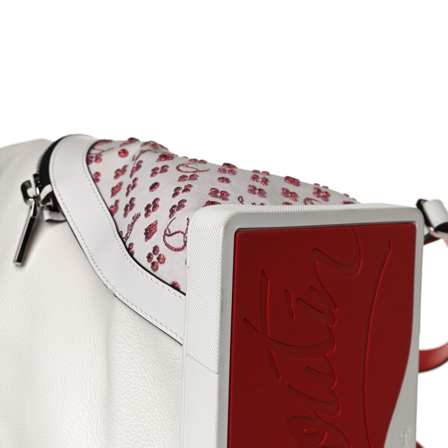 Christian Louboutin Calfskin Embroidered Explorafunk Backpack White 9 of 14