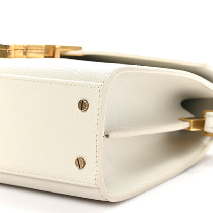 Saint Laurent Grain de Poudre Mini Classic Monogram Cassandra Top Handle Crema Soft 10 of 12