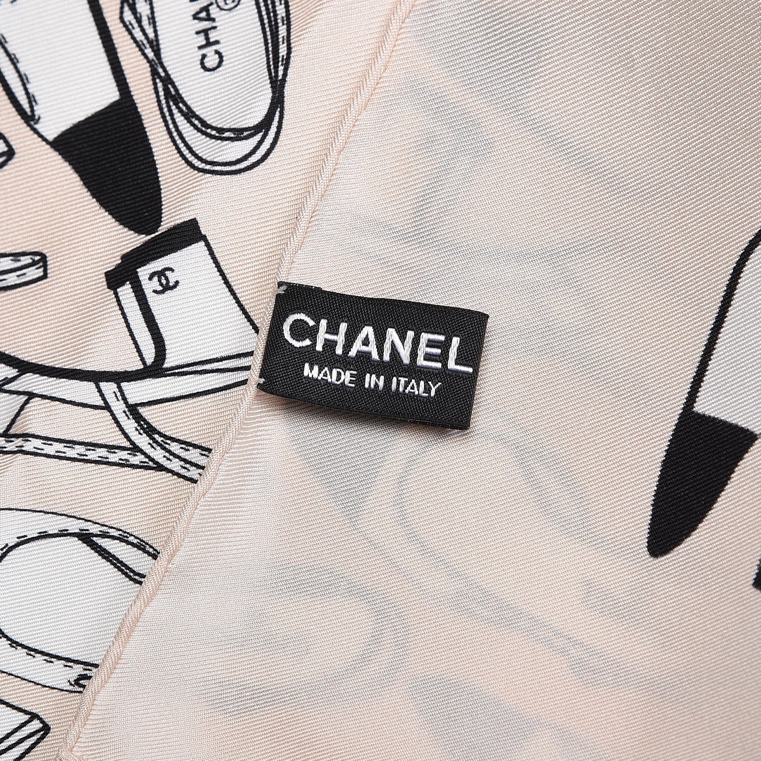 Chanel Silk CC Shoes Scarf Beige 5 of 5