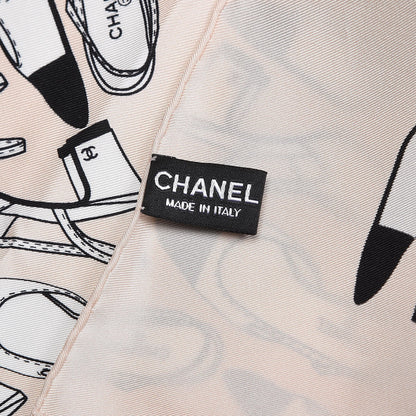 Chanel Silk CC Shoes Scarf Beige 5 of 5