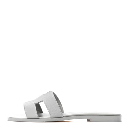 Hermes Epsom Oran Sandals 37 Bleu Glacier 1 of 4