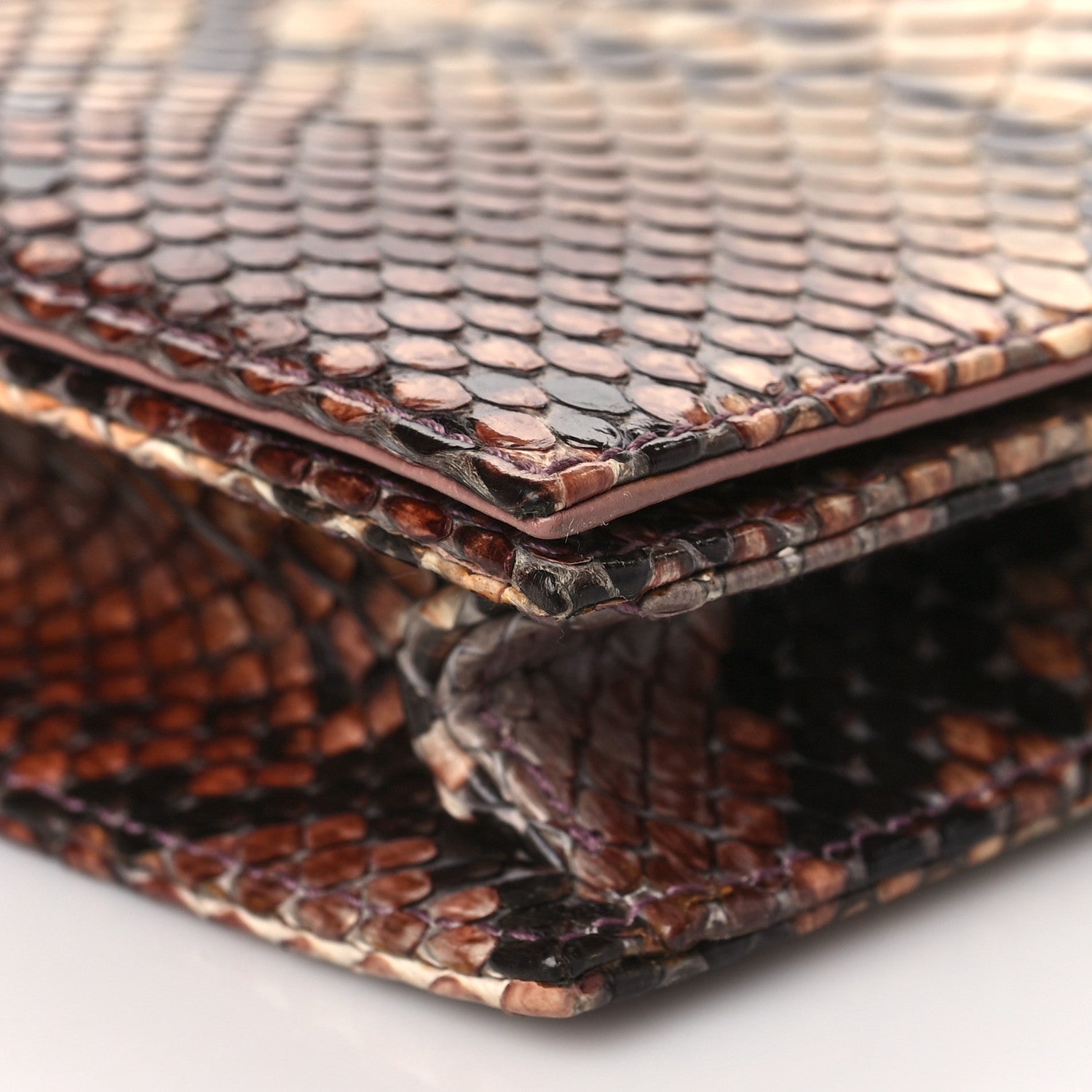 Christian Dior Snakeskin Evening Clutch Brown 7 of 8