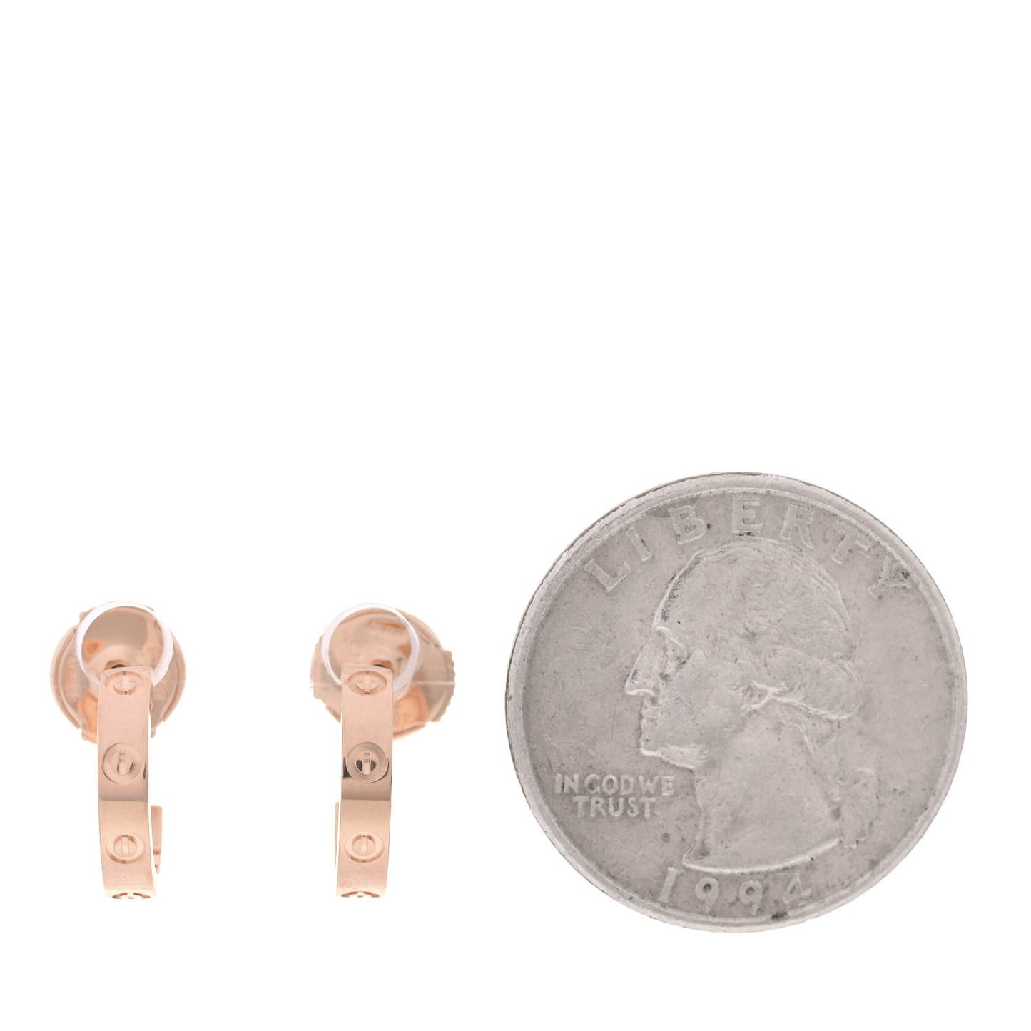 18K Pink Gold Small LOVE Hoop Earrings