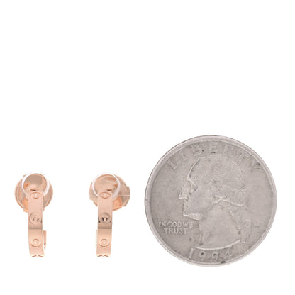 Cartier 18K Pink Gold Small LOVE Hoop Earrings 2 of 6