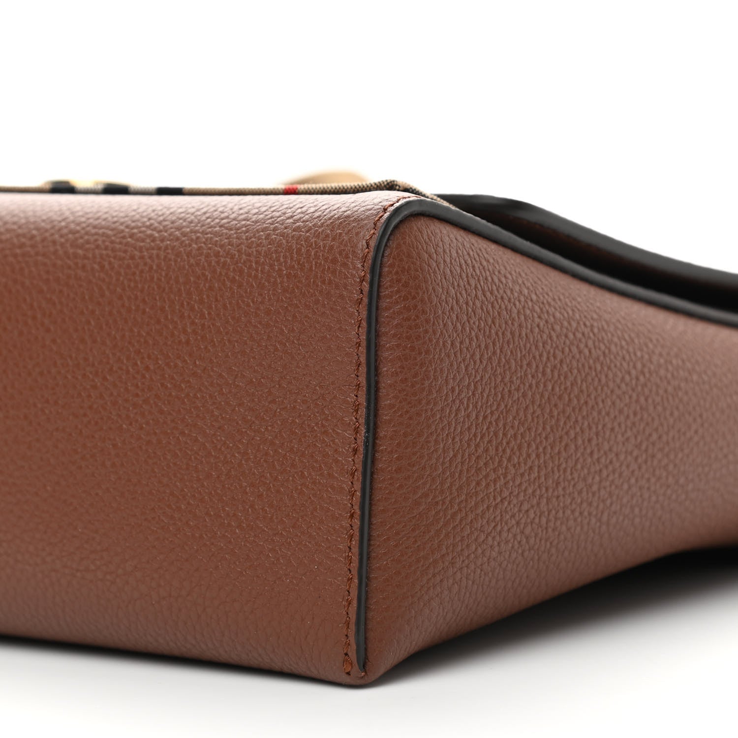 Burberry Calfskin Vintage Check Note Crossbody Bag Tan 9 of 10