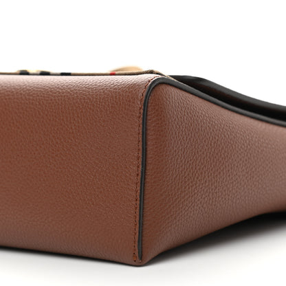 Burberry Calfskin Vintage Check Note Crossbody Bag Tan 9 of 10