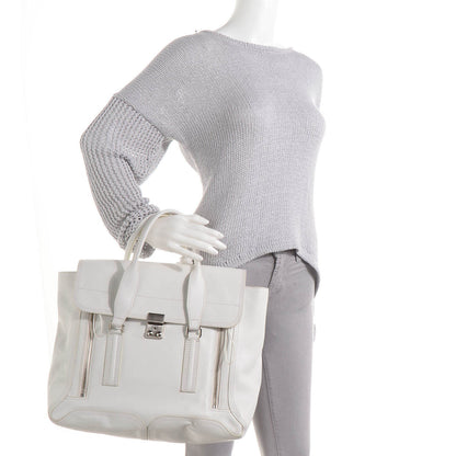 3.1 Phillip Lim 3.1 Calfskin Large Pashli Satchel White 2 of 12