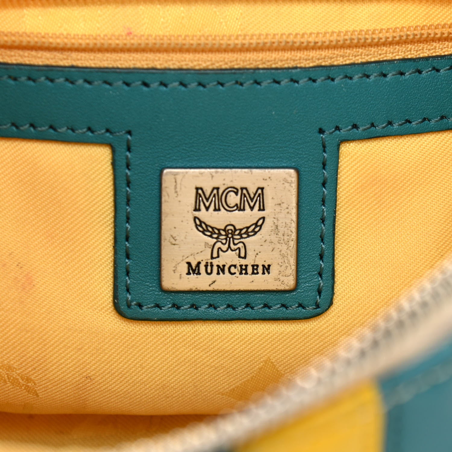 MCM Visetos Shoulder Bag White Blue Yellow 6 of 19