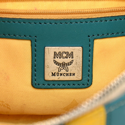 MCM Visetos Shoulder Bag White Blue Yellow 6 of 19