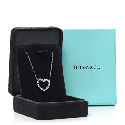 Tiffany Platinum Diamond Jazz Heart Pendant Necklace 5 of 5