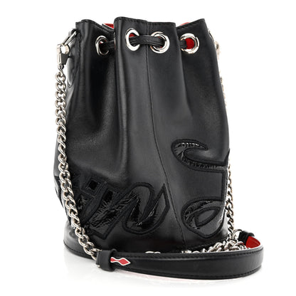Christian Louboutin Calfskin Sequin Marie Jane Bucket Black 3 of 13