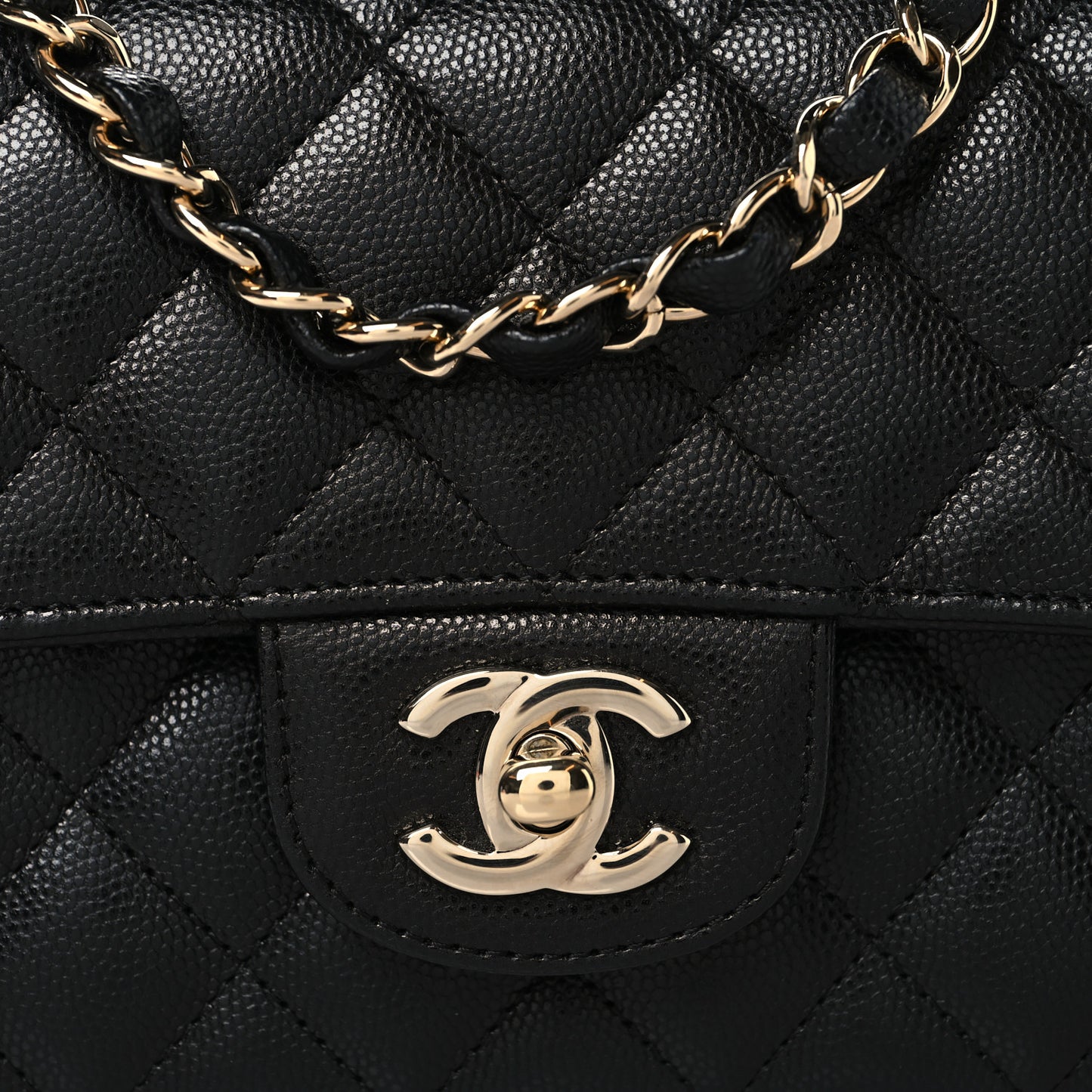 Caviar Quilted Mini Rectangular Flap Black