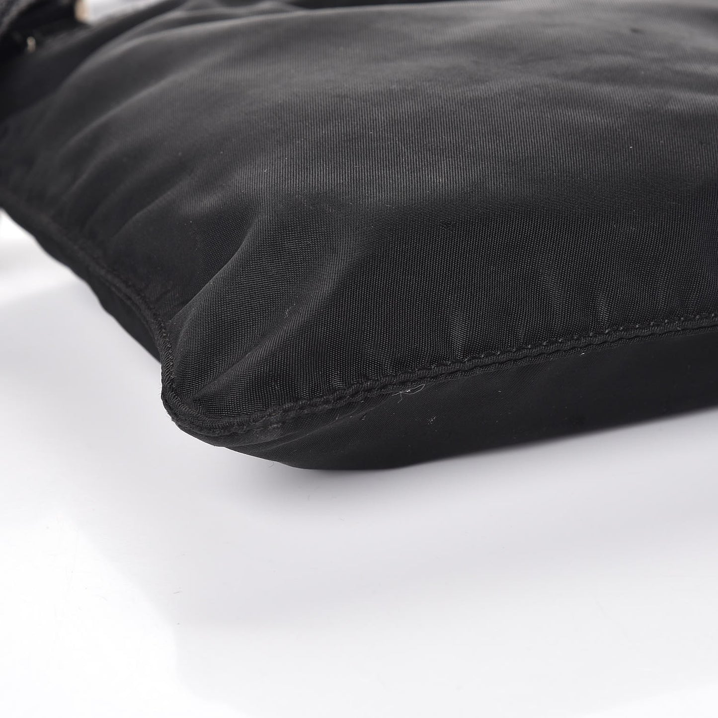Nylon Small Flat Messenger Bag Black
