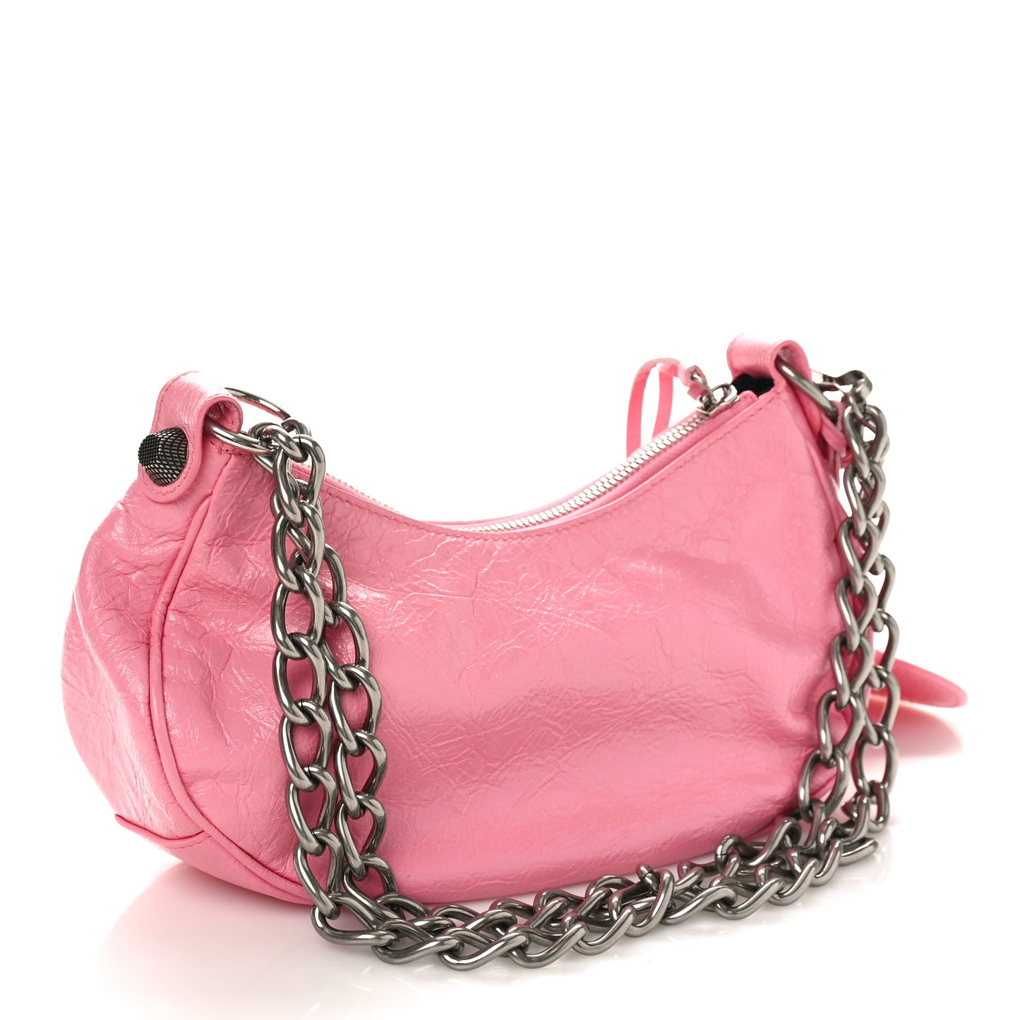 Agneau Arena Le Cagole Chain Shoulder Bag XS Sweet Pink