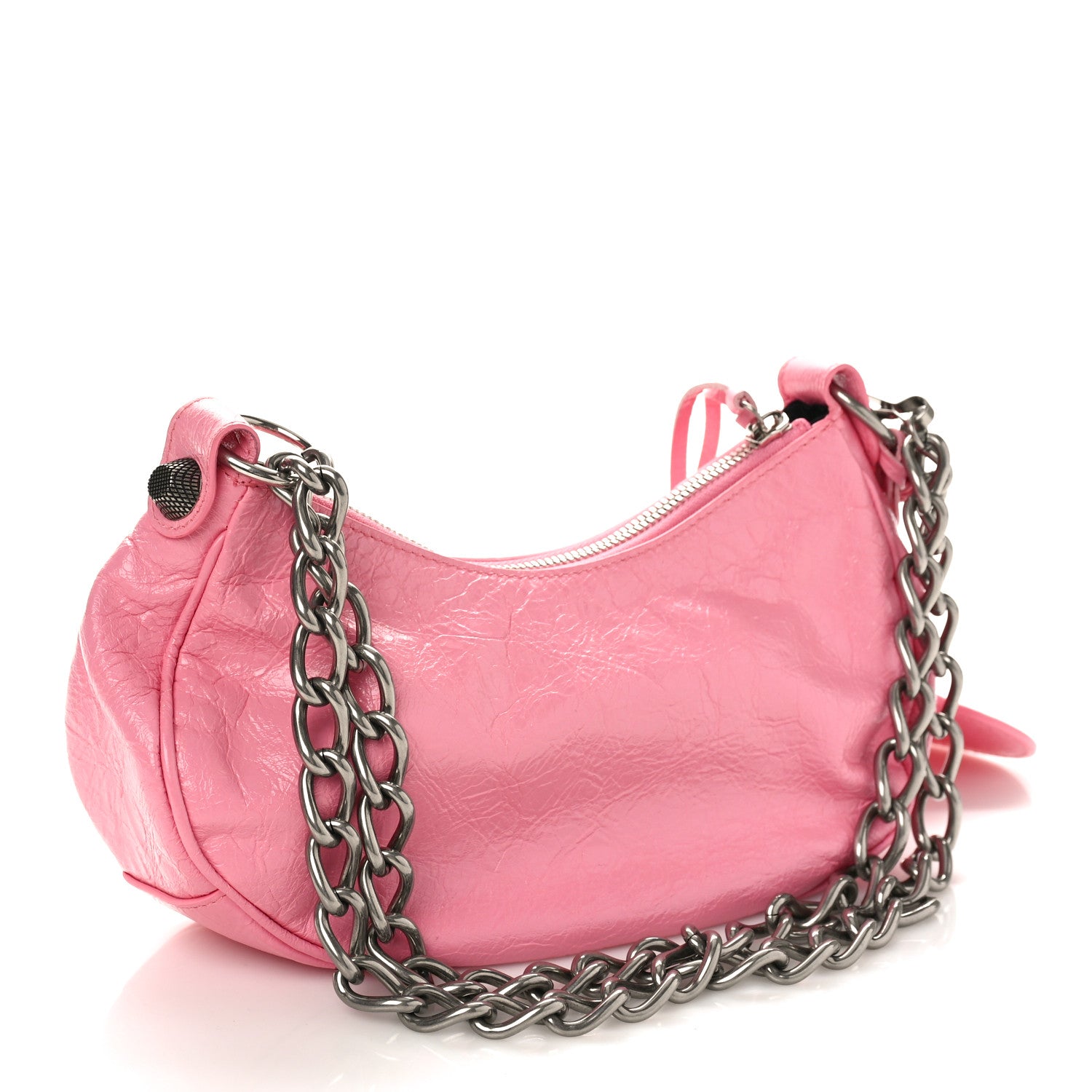 Balenciaga Agneau Arena Le Cagole Chain Shoulder Bag XS Sweet Pink 4 of 9