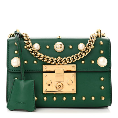 Gucci Calfskin Studded Small Padlock Shoulder Bag Emerald 1 of 13