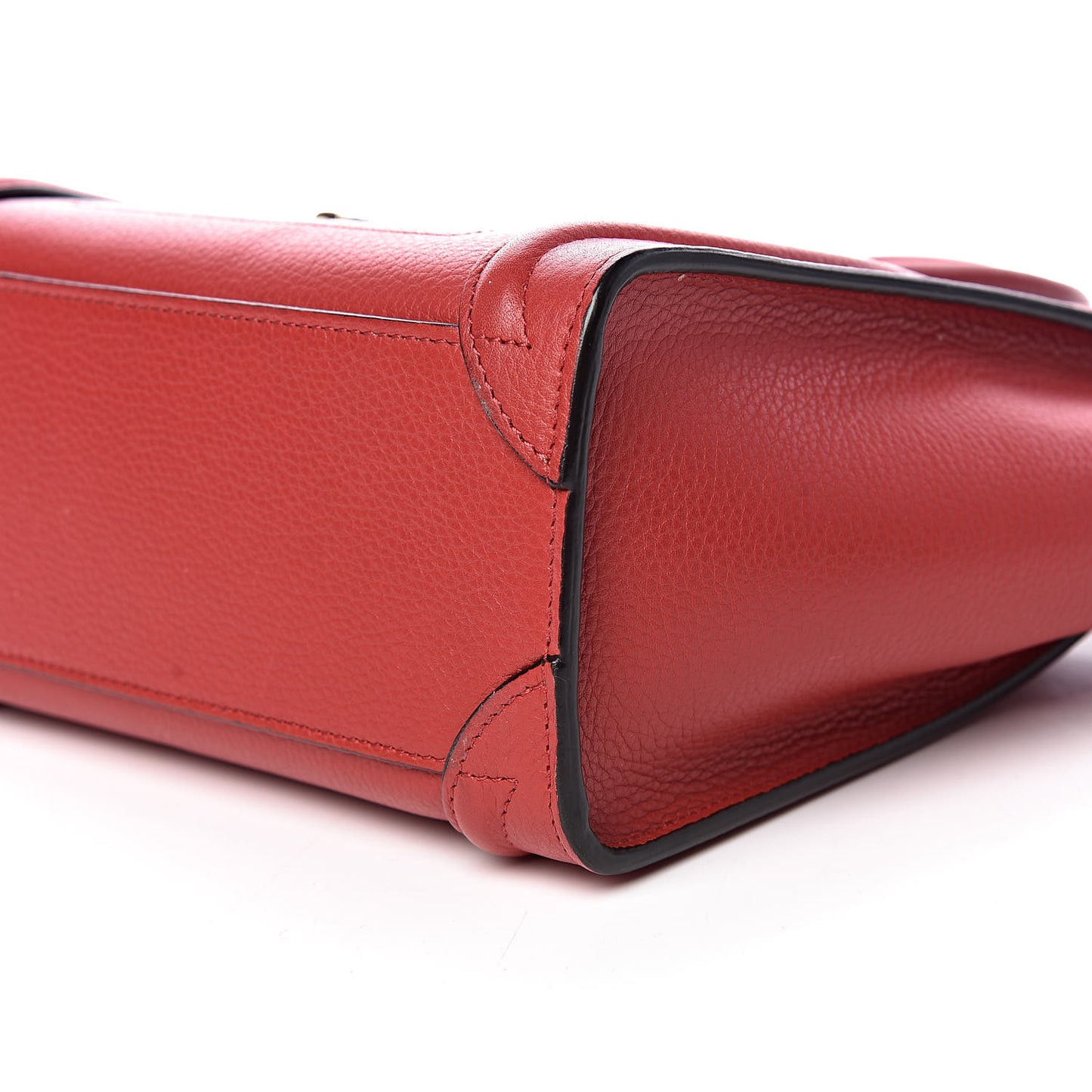 Drummed Calfskin Nano Luggage Red