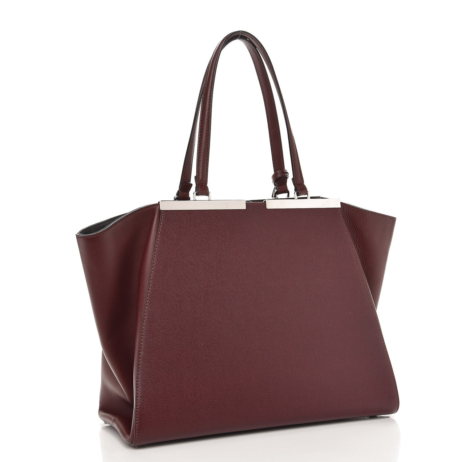 Fendi Vitello Elite Flamingo Large 3Jours Tote Bordeaux 3 of 7